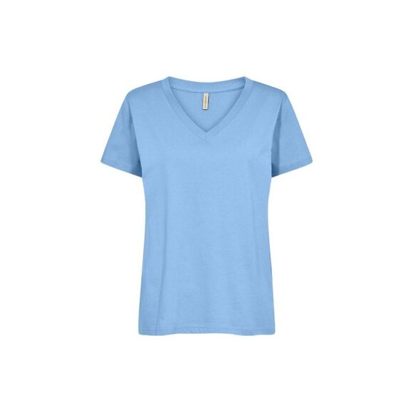 NWT Soya Concept Derby 2 100% Organic Cotton Crystal Blue V Neck Tee - Picture 4 of 5